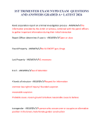 1ST TRIMESTER EXAM NYPD EXAM  QUESTIONS AND ANSWERS GRADED A+ LATEST 2024