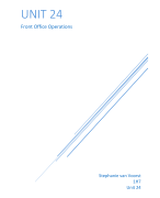 Unit 24: Front Office Operations in Hospitality