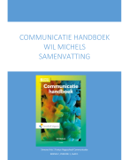 Handboek Communicatie Wil Michels Samenvatting