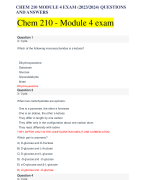 CHEM 210 Module 4 Exam (2023-2024) Questions And Answers 