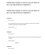 NRNP 6541 Week 11 Final Exam 2024 93 0ut Of 100 Points Version 1 