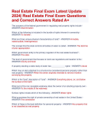 Real Estate Final Exam  2024 Quiz Aranking