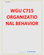 WGU C715 ORGANIZATIONAL Behaviors