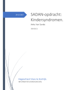 Sadan opdracht: kindersyndromen.