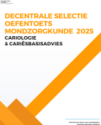 Oefentoets Cariologie en Preventie Decentrale Selectie mondzorgkunde 2025