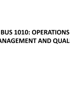 Operation management and quality 