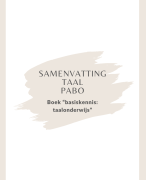 Taalsamenvatting Pabo (deeltijd/aansluitminor)