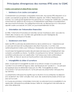 Principales divergences des normes IFRS avec le CGNC