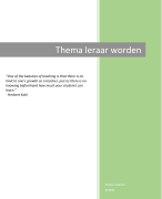 Fase toets 1 : Thema leraar worden verkorte deeltijd  Pabo Cijfer: 9.7