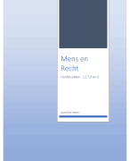 Samenvatting van de hoofdstukken 1,2,7,8 en 9 van het boek Mens en Recht