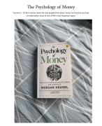 Complete Summary of the book Psychology of Money