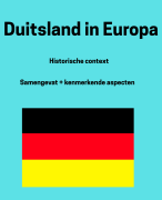 Samenvatting historische context: Duitsland in Europa
