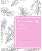 Samenvatting Psychodiagnostiek 3 KLP