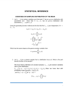 Exercises on sampling distribution of the mean
