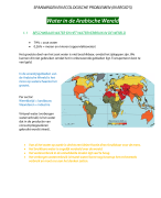 Samenvatting water in de Arabische Wereld (spanningen en ecologische problemen (in regio's))