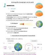 Samenvatting kosmografie (bewegingen van de aarde)