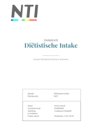 Eindopdracht Diëtistische Intake & Diagnose