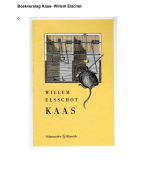 Boekverslag Kaas - Willem Elsschot