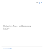 Motivation, Power and Leadership - Lectures (transcript/summary/notes)
