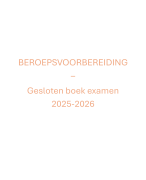 Samenvatting beroepsvoorbereiding (gesloten boek) 