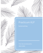 Samenvatting Practicum KLP