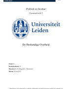 Casusopdracht 3 - Politiek en Bestuur Master Management Publieke Sector! Cijfer 7,4
