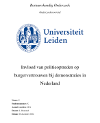 Eindopdracht Onderzoeksvoorstel Bestuurskundig onderzoek pre-master Management van de Publieke Sector! Cijfer 8,2