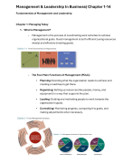 Summary Management & Leadership In Business (Chapter 1-14) IBM1