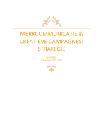 Merkcommunicatie & creatieve campagnes: strategie