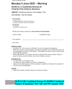 OCR GCSE Combined Science B J260/04 Combined Science (Foundation Tier) QP and MS summer 2025