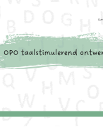samenvatting, oefenexamen en antwoordsleutel opo taalstimulerend ontwerpen