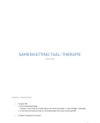 samenvatting taaltherapie: taalontwikkelingsstoornissen (TOS)  en neurogene communicatie stoornissen (NCS)