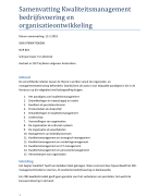 Samenvatting Kwaliteitsmanagement bedrijfsvoering en organisatieontwikkeling
