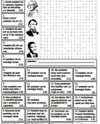 Quiz woordzoekers voor groep 5-6-7-8 - presidenten van de Verenigde Staten