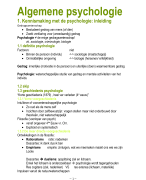 samenvatting voor de les algemene psychologie