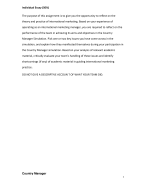 Reflection - Country Manager Simulation