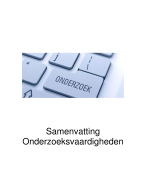 Samenvatting onderzoeksvaardigheden Fase 1