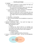 Samenvatting Sociale Psychologie