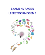 LEERSTOORNISSEN 1 | Mogelijke examenvragen