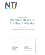 Tentamenopdracht Preventie binnen de Voeding & Ditetiek