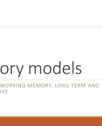 Memory models and all of cognitive Psychology Powerpoint