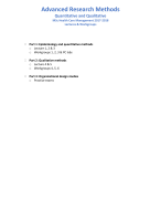 Advanced Research Methods HCM 2017/2018