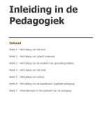 Samenvatting tentamenstof inleiding in de pedagogiek 2018/2019
