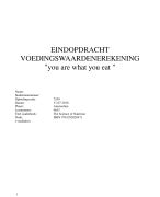 Eindopdracht voedingswaardeberekening. leervak 4653