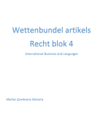 Wettenbundel artikels Recht blok 4 International Business and Languages