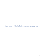 Samenvatting: Global Strategic Management