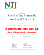 Eindopdracht Voorlichting binnen de Voeding & Diëtetiek