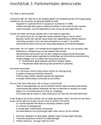 Samenvatting maatschappijleer, hoofdstuk 3 Parlementaire democratie (VWO)