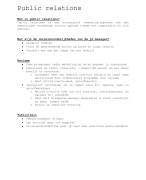 Public Relations samenvatting