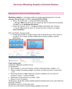 Summary Marketing Analytics